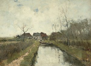 Casa de campo en una zanja de Anton Mauve