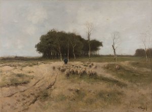 En el brezal cerca de Laren
Heide te Laren de Anton Mauve