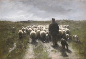 Pastor y ovejas de Anton Mauve