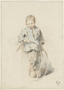 Niño de pie con un aro de Anton Mauve