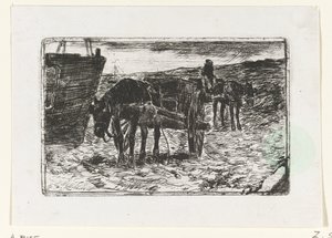 coches en la playa de Anton Mauve