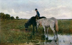 Abrevando caballos, 1871, 1912 de Anton Mauve