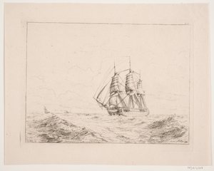 Un barco de línea de Anton Melbye