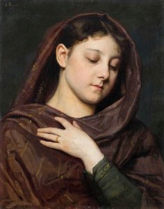 Alemán: Retrato de una niña con el gesto de la Virgen María