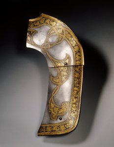 Placa de pomo de una silla de montar de la guarnición "Flechtband" de Rodolfo II y el Archiduque Ernesto, Viena, c.1571 de Anton Peffenhauser