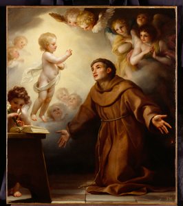 El Niño Jesús apareciéndose a San Antonio de Padua, c.1765 (óleo sobre lienzo) de Anton Raphael Mengs