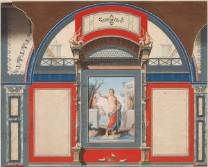Mural de una Casa Romana en el Terreno de la Villa Negroni en Roma, Venus con Erotes