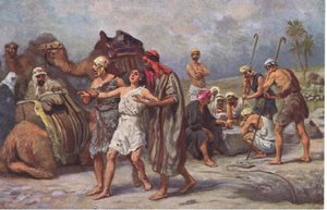 José vendido por sus hermanos, de la Historia de la Biblia de Hulbert publicada por The John Winston Company, 1932