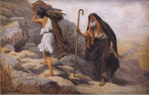 El sacrificio de Isaac, de la Historia de la Biblia de Hulbert publicada por The John Winston Company, 1932