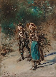 Niños con leña de Anton Romako