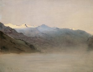 El valle de Gastein en la niebla de Anton Romako