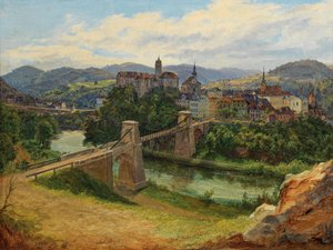 Vista de la ciudad de Loket en la República Checa (Elbogen an der Eger)