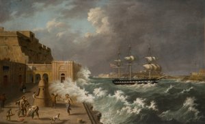 Escena del puerto, Malta de Anton Schranz