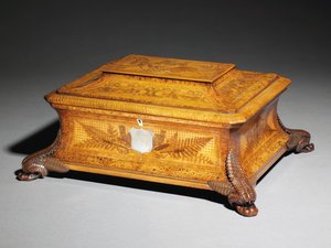 Gran cofre de marquetería de presentación, c.1885