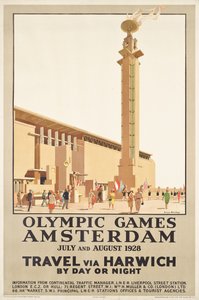 Cartel publicitario de los Juegos Olímpicos de Ámsterdam de 1928 de Anton Van Anrooy