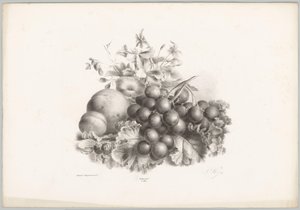 Flores, melocotón, nectarina, uvas y moras Estudios de flores y frutas (...) Décimo episodio (título de la serie) de Anton Weiss