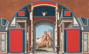 Mural de una casa romana en el terreno de la Villa Negroni en Roma, Hércules borracho