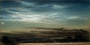 Atardecer y nube noctilucente, 6 de julio de 1885 de Frederick (attr. to) Barnard