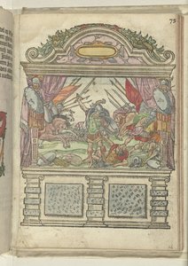 Escena alegórica en el escenario de la esquina de Grote Markt, 1578 de Antoni van Leest