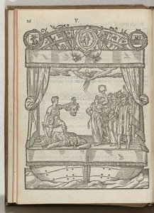 Representando el Mariacransken: David con la cabeza de Goliat, 1577 de Antoni van Leest