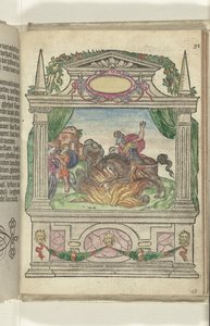 Escena con la gesta heroica de Marcus Curtius, 1578 de Antoni van Leest
