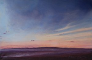 Marea baja, Instow Devon, 2022 (óleo sobre lienzo) de Antonia Myatt