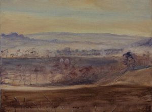 Puente de los siete ojos Somerton, 2023 (óleo sobre lienzo) de Antonia Myatt