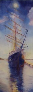 Tenaz en la bahía de Antigua, 2008 (óleo sobre lienzo) de Antonia Myatt