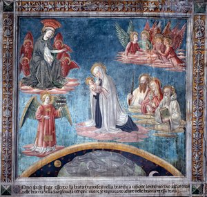 Vida de Santa Francesca Romana: Varias veces en éxtasis, Francesca recibió al Niño Jesús de la Virgen de Antoniazzo Romano