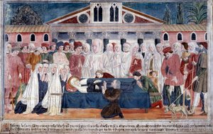 Vida de Santa Francesca Romana: La muerte de la santa de Antoniazzo Romano