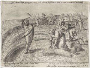 La cosecha Grano en crecimiento (título de la serie) de Antonie Wierix (II) (possibly)