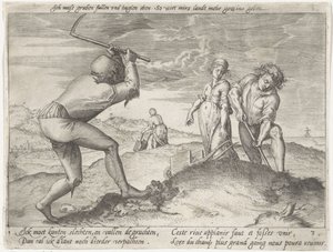 nivelando la tierra Grano en crecimiento (título de la serie) de Antonie Wierix (II) (possibly)