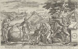 El mundo equivocado, 1579 The wrong Weerelt / Le Monde a rebous (título sobre el objeto) Alegorías de la situación política en los Países Bajos en los años 1576-1579 (título de la serie) de Antonie Wierix (II)