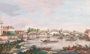 Nuevo puente sobre el Támesis en Hampton Court de Antonio (after) Canaletto