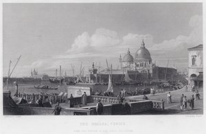 La Dogana, Venecia (grabado) de Antonio (after) Canaletto