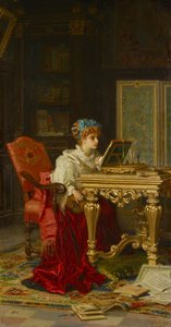 Una dama que toca música (Irene di Spilimbergo) de Antonio Barzaghi Cattaneo