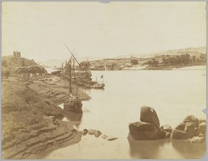 Asuán, vista del Nilo desde la orilla este de Antonio Beato