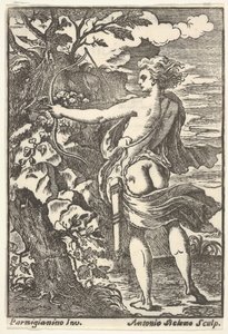 Calisto cazando con arco tensado, después de Parmigianino, 1720-1740