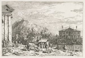 Vistas: Una ciudad más allá de un río, 1735-1746 de Giovanni Antonio Canal