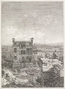 Vistas: Una casa rodeada por seis columnas, 1735-1746 de Giovanni Antonio Canal