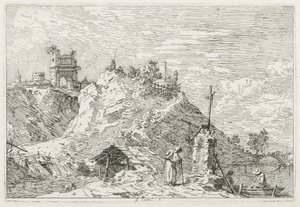 Vistas: Un peregrino en oración de Antonio Canaletto