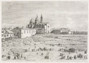 Vistas: Iglesia de Santa Justina en Prà della Valle, Padua de Antonio Canaletto