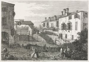 Vistas: La esclusa del canal en Dolo, 1735-1746 de Giovanni Antonio Canal