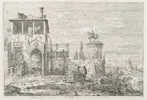 Vistas: El Monumento Ecuestre, 1735-1746 de Giovanni Antonio Canal