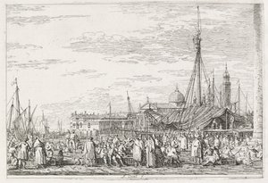 Vistas: El mercado en el Molo, 1735-1746 de Giovanni Antonio Canal