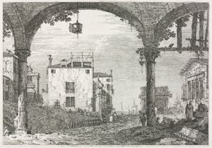 Vistas: El Pórtico con la Linterna, 1735-1746 de Giovanni Antonio Canal