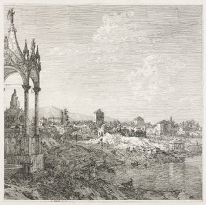 Vista: El sepulcro de un obispo de Antonio Canaletto