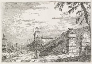 Vistas: Dos pilares en ruinas