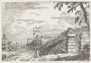 Vistas: Dos pilares en ruinas, 1735-1746