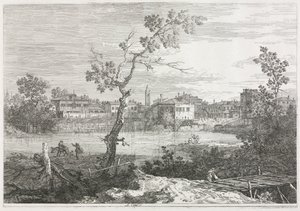 Vistas: Vista de Burano, una Ciudad en una Isla en la Laguna Veneciana, 1735-1746 de Giovanni Antonio Canal
